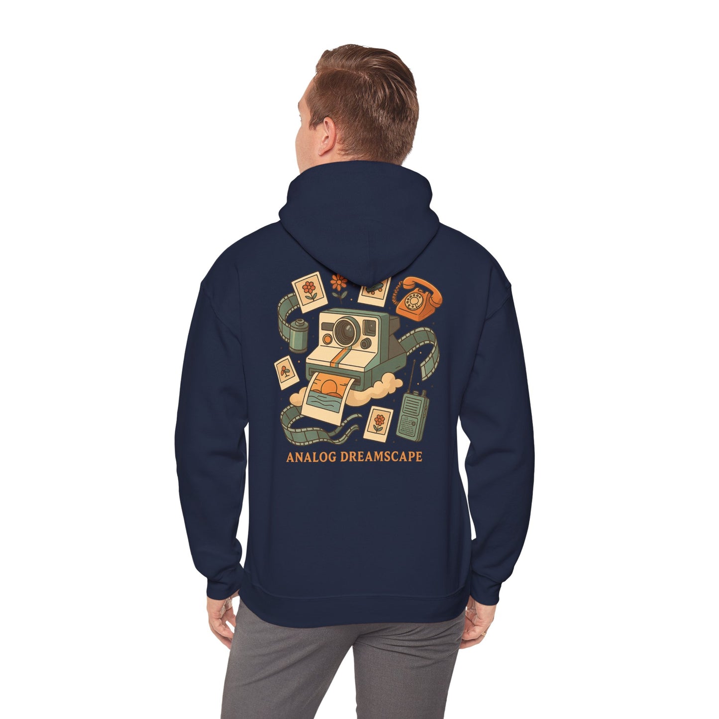 Retro Analog Dreamscape Hoodie, Cozy Unisex Sweatshirt, Gift for Photography Lovers, Casual Streetwear, Perfect for Fall and Winter