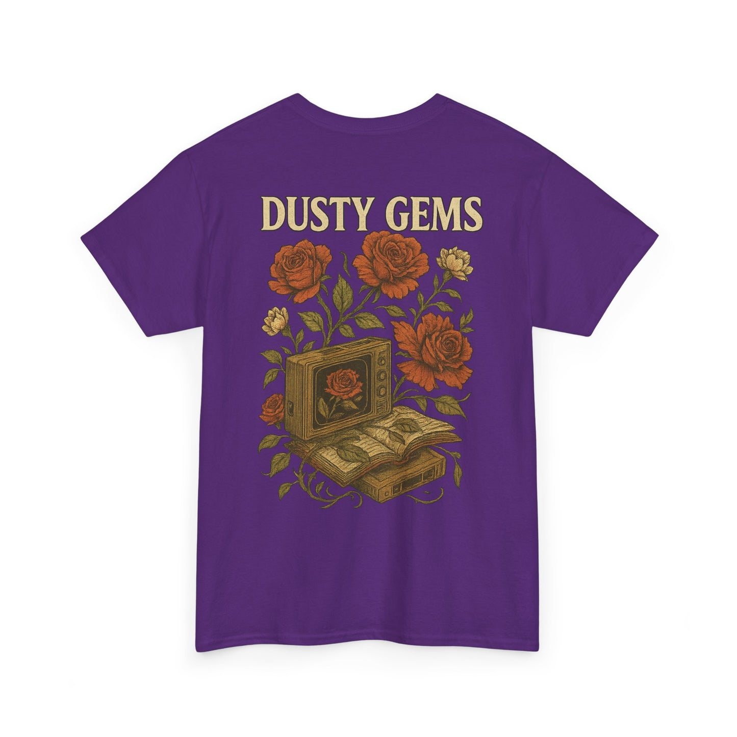 Dusty Gems Floral Tee, Vintage Graphic Tee, Unisex Cotton Shirt, Gift for Book Lovers, Casual Everyday Wear