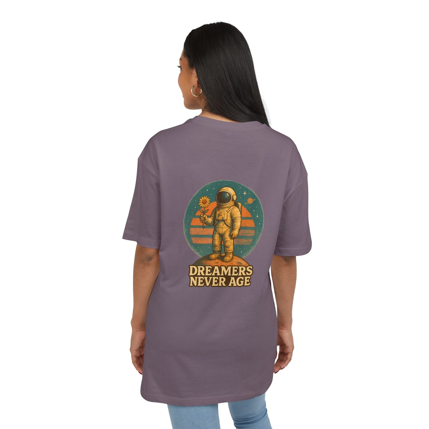 Space Dreamer Oversized Tee — Retro Adventure Graphic Unisex T‑Shirt