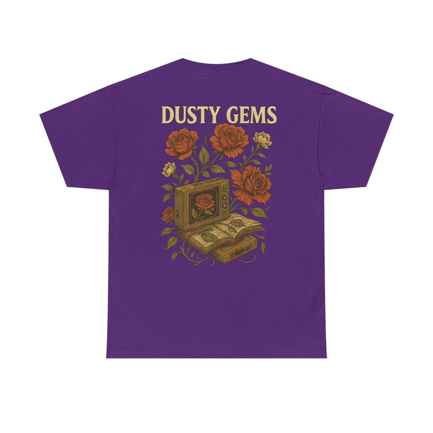 Dusty Gems Floral Tee, Vintage Graphic Tee, Unisex Cotton Shirt, Gift for Book Lovers, Casual Everyday Wear