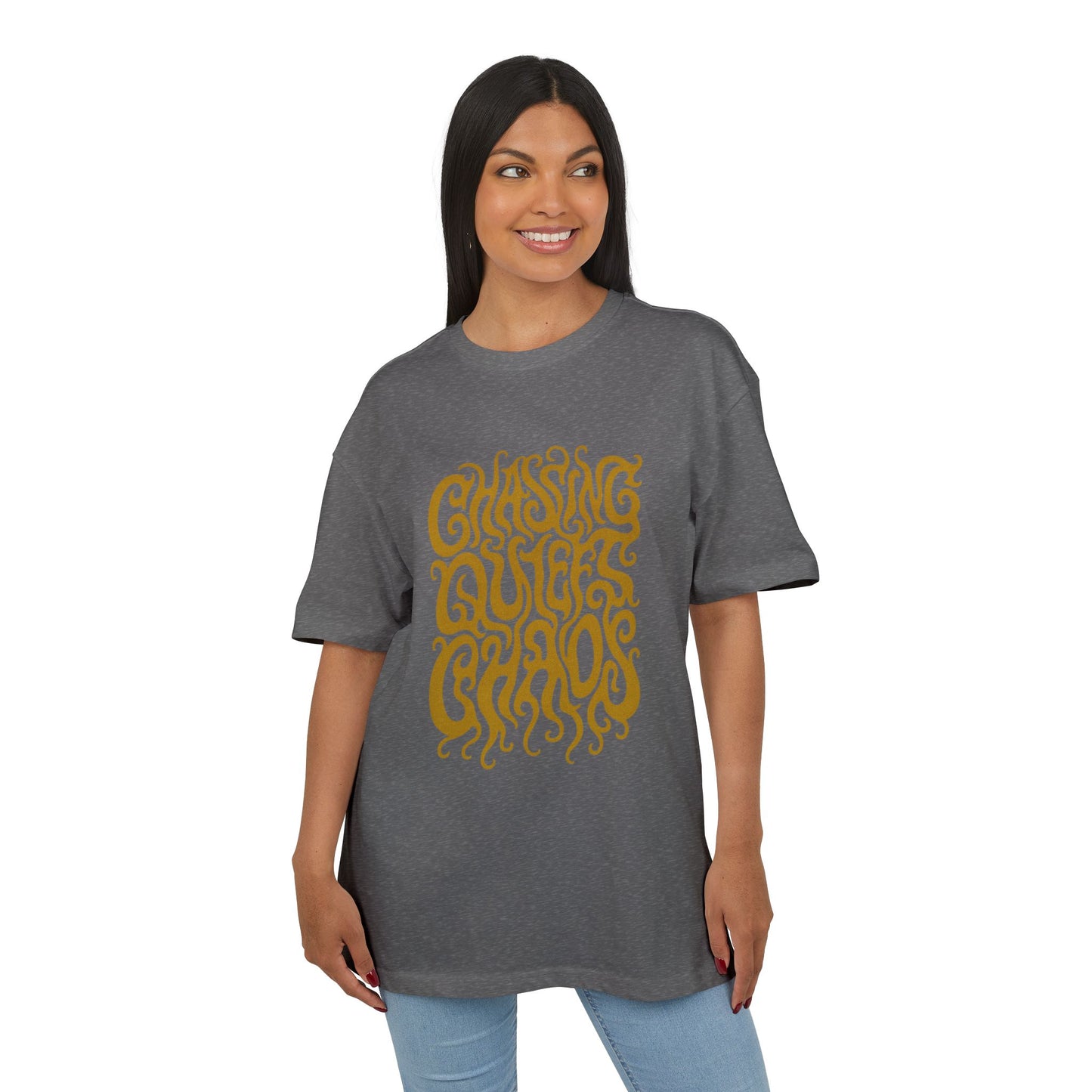 Chasing Quiet Chaos Unisex Oversize Tee, Relaxed Fit Graphic T-Shirt, Casual Streetwear, Gift for Peace Seekers, Summer Essentials