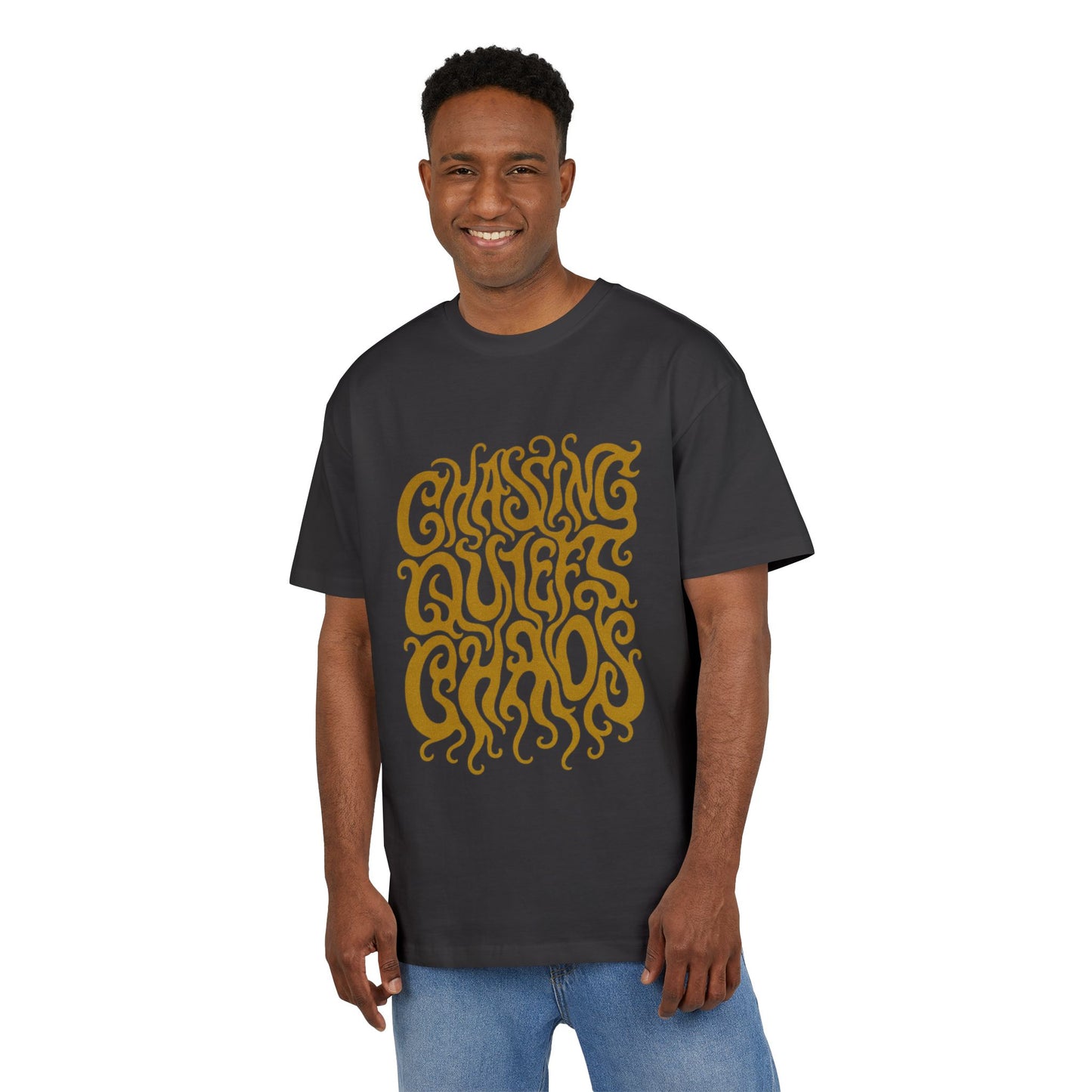 Chasing Quiet Chaos Unisex Oversize Tee, Relaxed Fit Graphic T-Shirt, Casual Streetwear, Gift for Peace Seekers, Summer Essentials