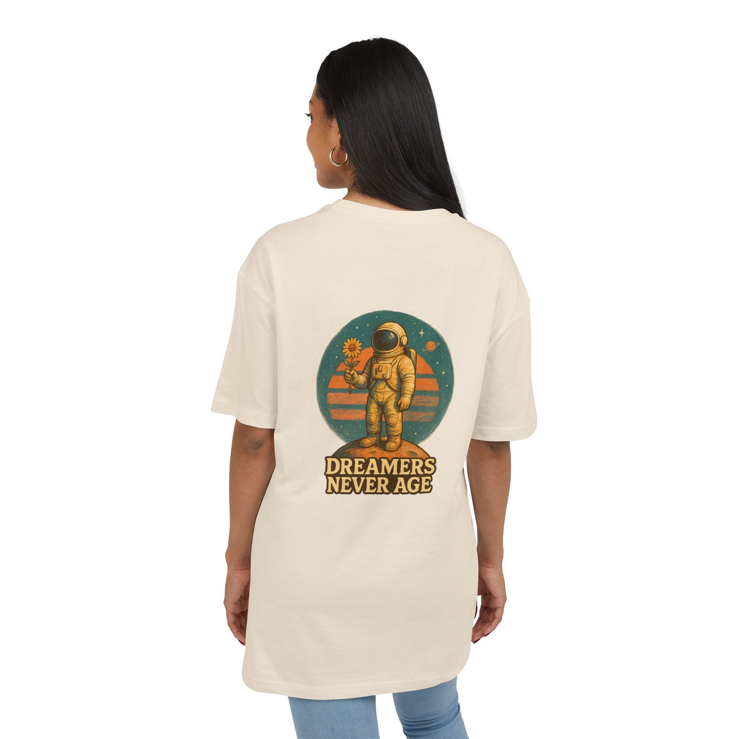 Space Dreamer Oversized Tee — Retro Adventure Graphic Unisex T‑Shirt