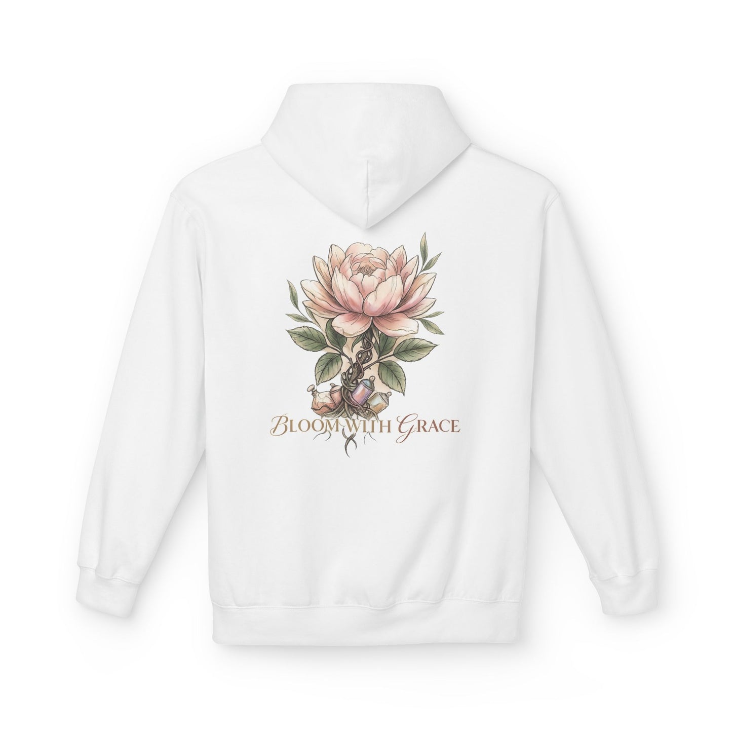 Floral 'Bloom with Grace' Hoodie — Vintage Peony Sweatshirt for Women