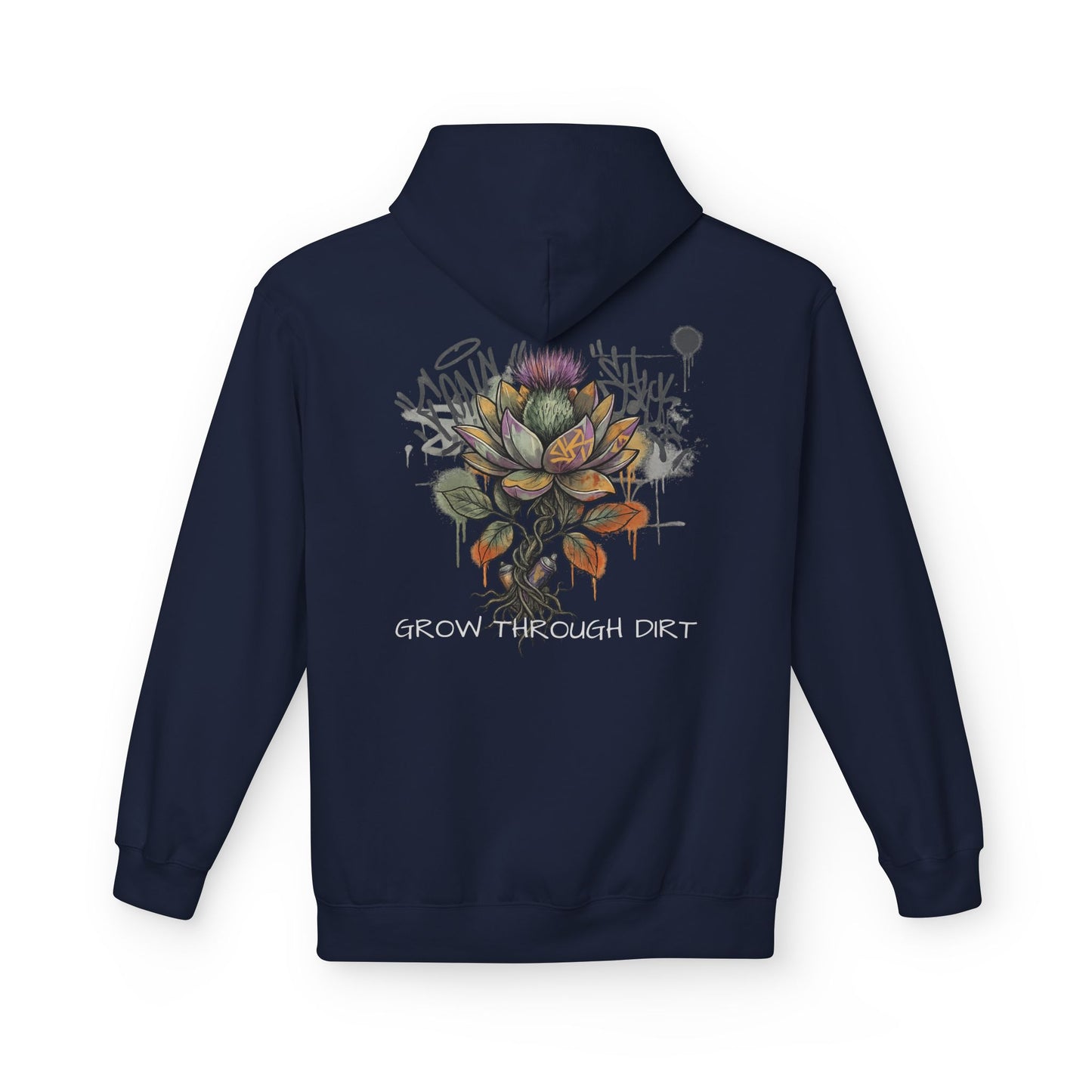 Grow Through Dirt Hoodie — Floral Succulent Graphic Hoodie
