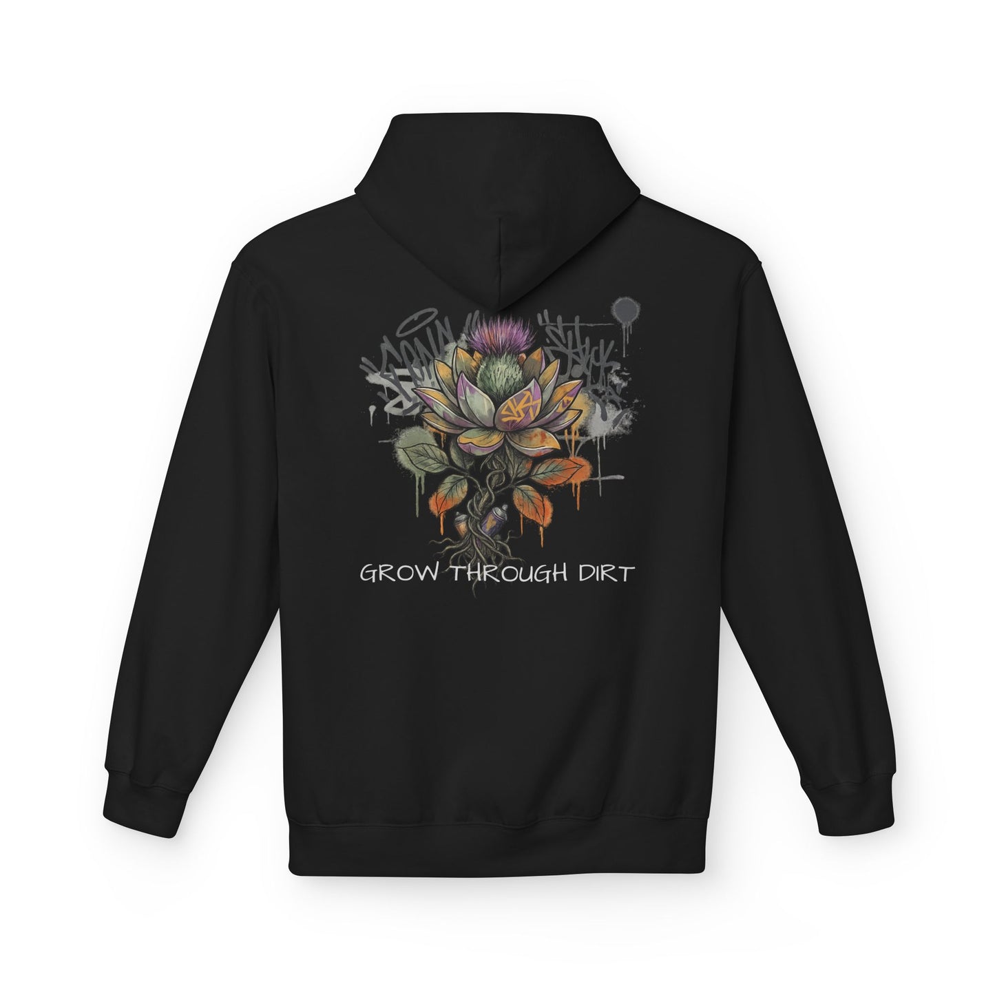 Grow Through Dirt Hoodie — Floral Succulent Graphic Hoodie