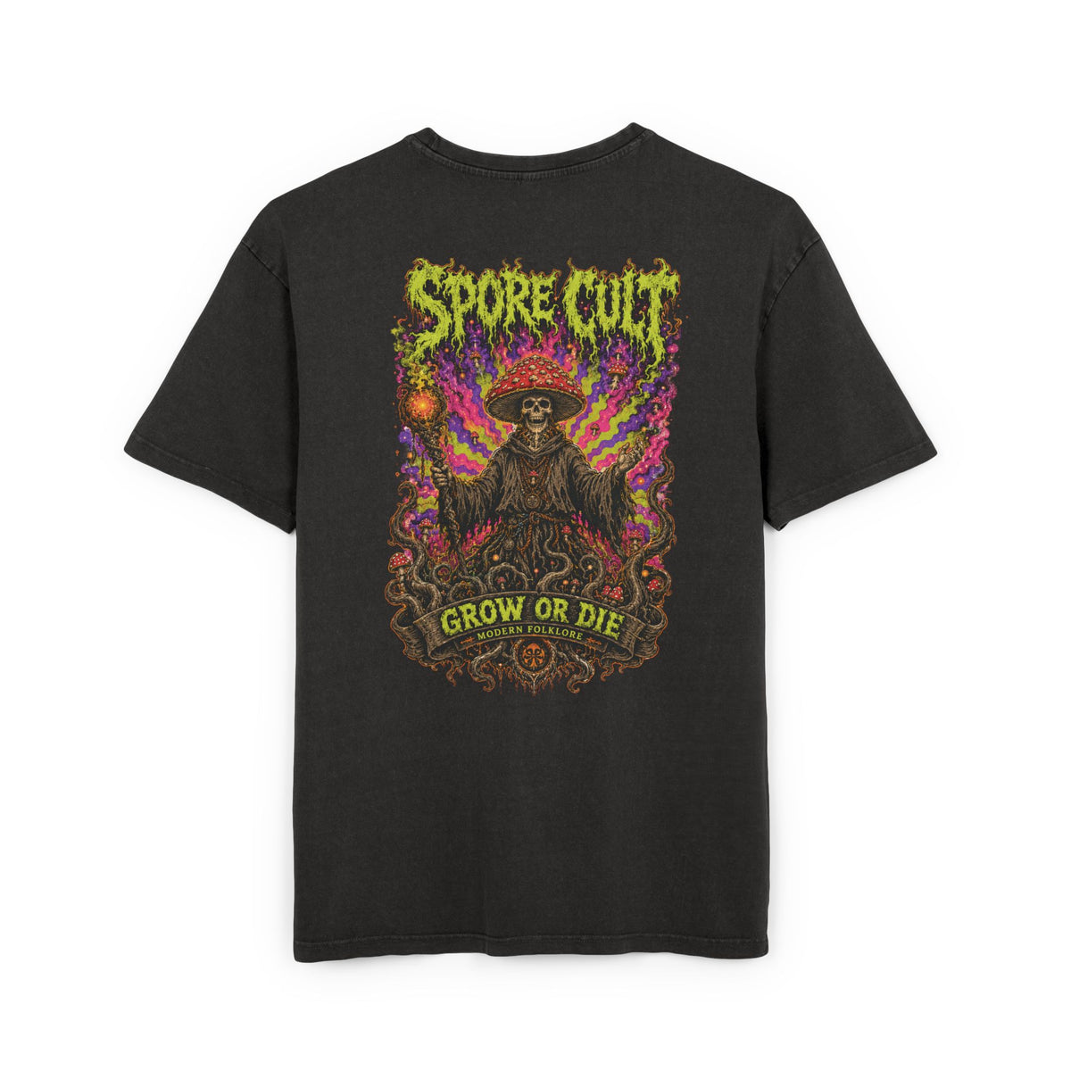 Spore Cult „Grow or Die“ Acid Wash Tee