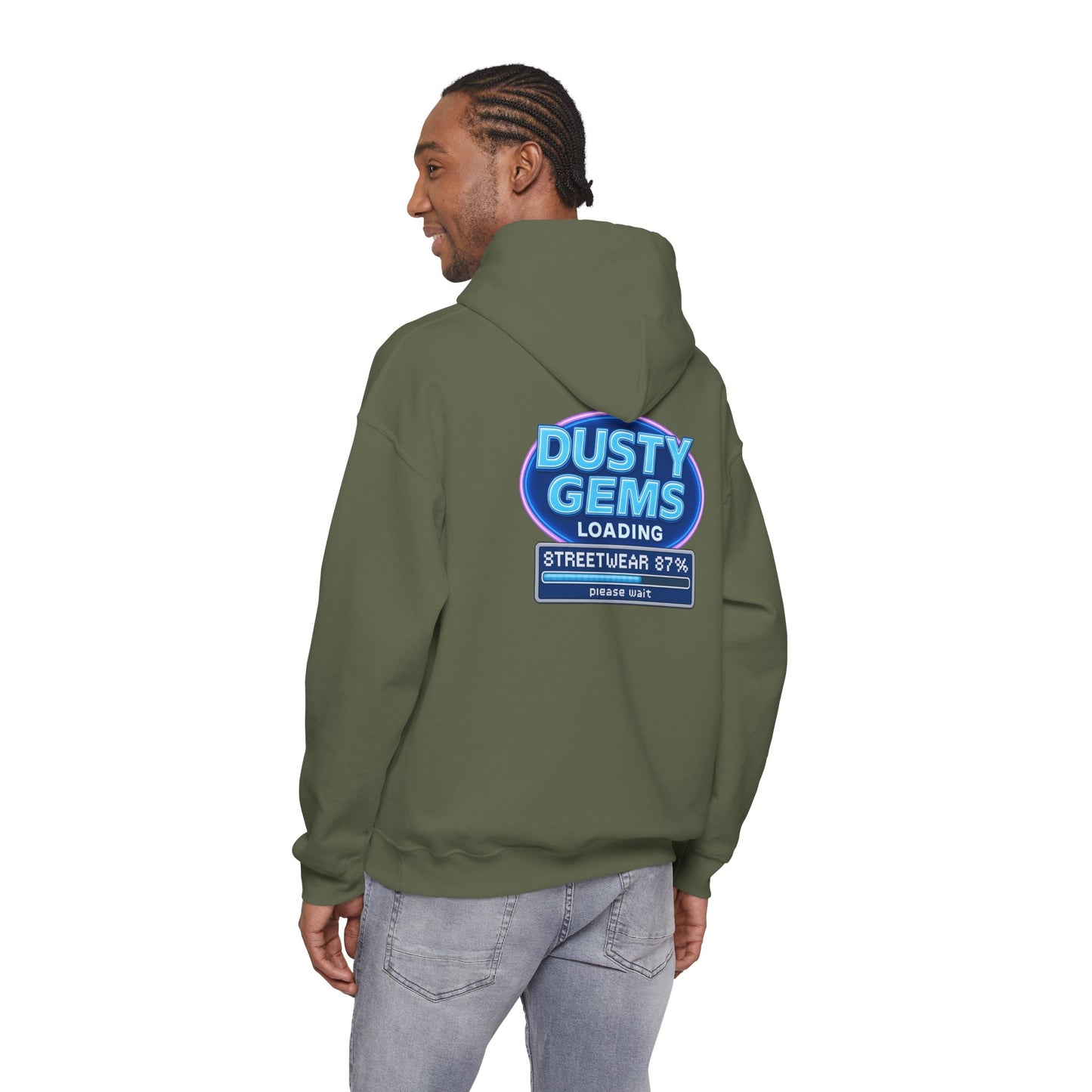 Dusty Gems Loading Hoodie — Retro Gaming Streetwear Sweatshirt
