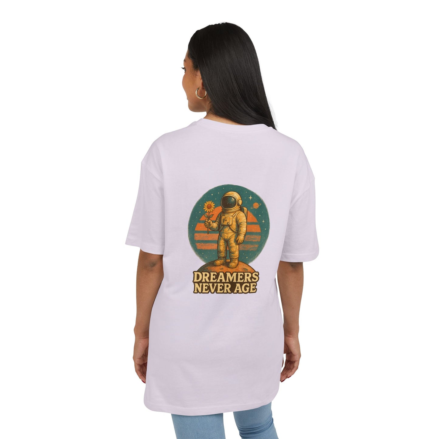 Space Dreamer Oversized Tee — Retro Adventure Graphic Unisex T‑Shirt