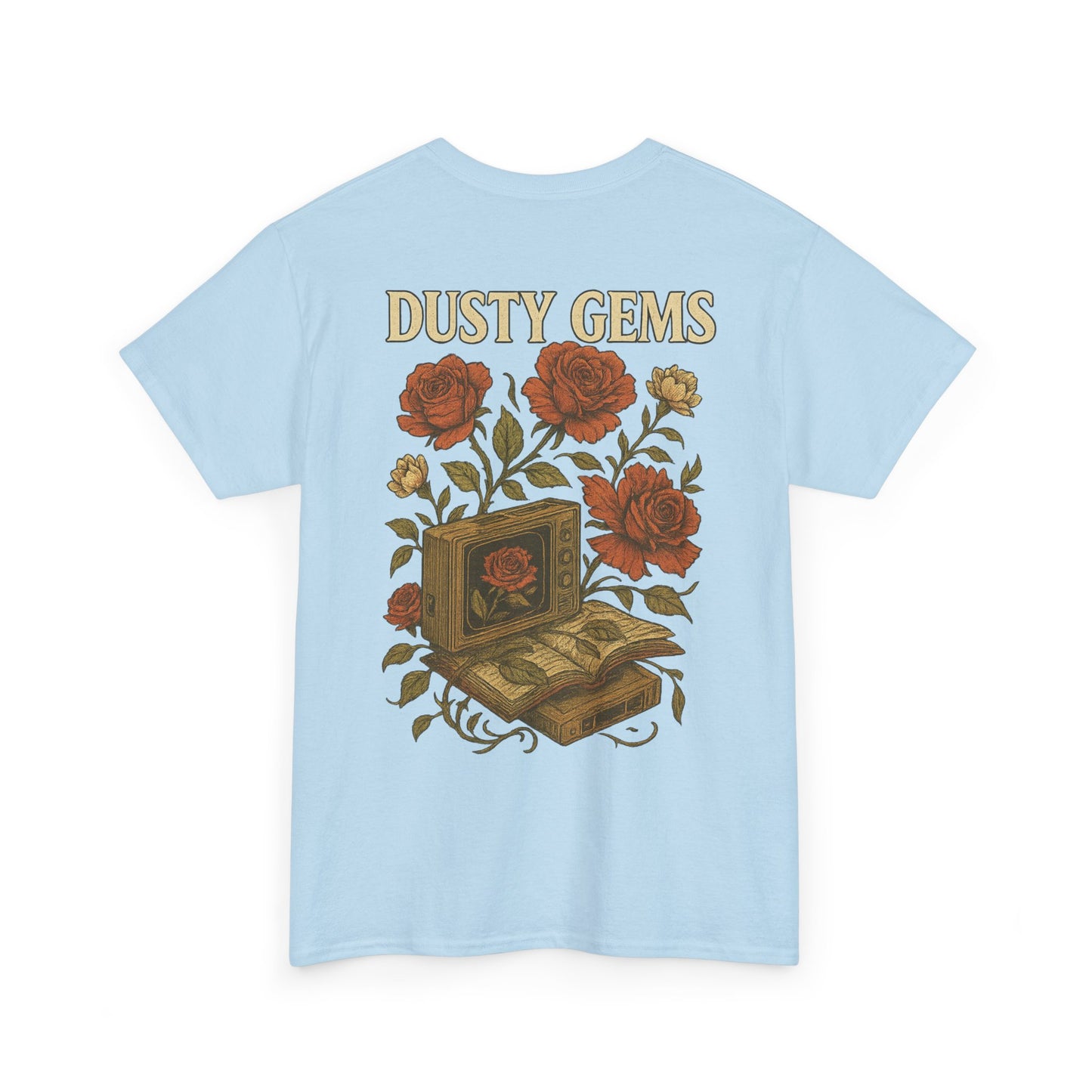 Dusty Gems Floral Tee, Vintage Graphic Tee, Unisex Cotton Shirt, Gift for Book Lovers, Casual Everyday Wear