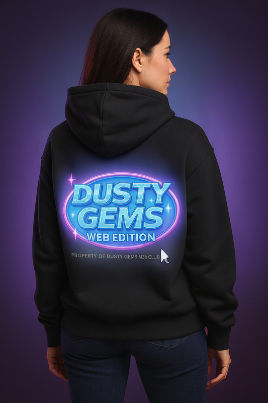 Dusty Gems Web Edition Hoodie — Retro 90s Vaporwave Logo Pullover