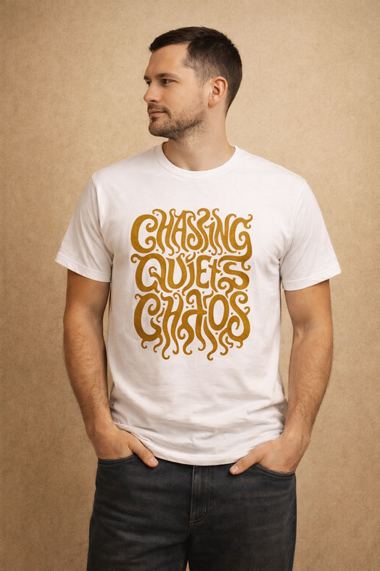 Chasing Quiet Chaos Unisex Oversize Tee, Relaxed Fit Graphic T-Shirt, Casual Streetwear, Gift for Peace Seekers, Summer Essentials