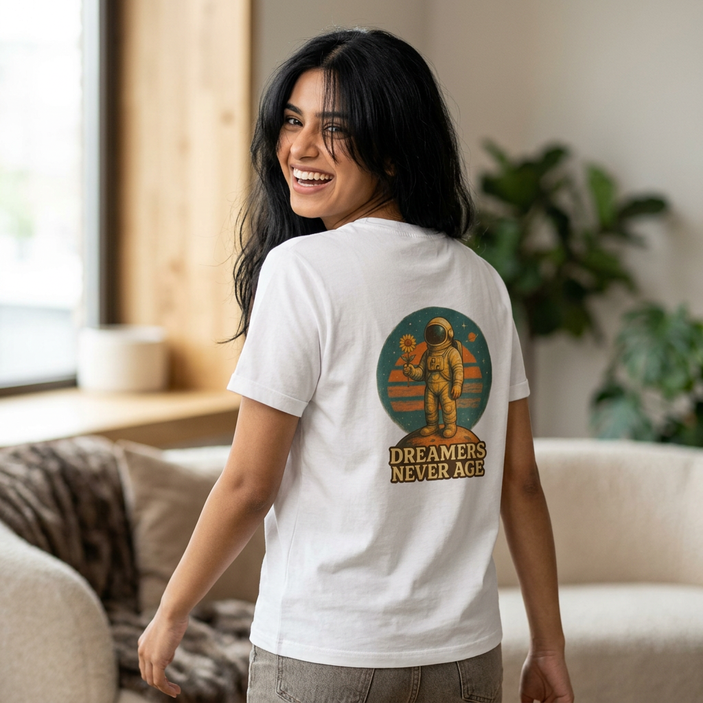 Space Dreamer Oversized Tee — Retro Adventure Graphic Unisex T‑Shirt
