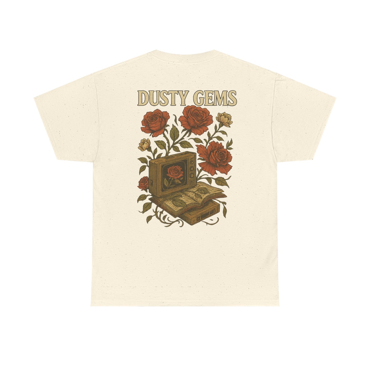Dusty Gems Floral Tee, Vintage Graphic Tee, Unisex Cotton Shirt, Gift for Book Lovers, Casual Everyday Wear
