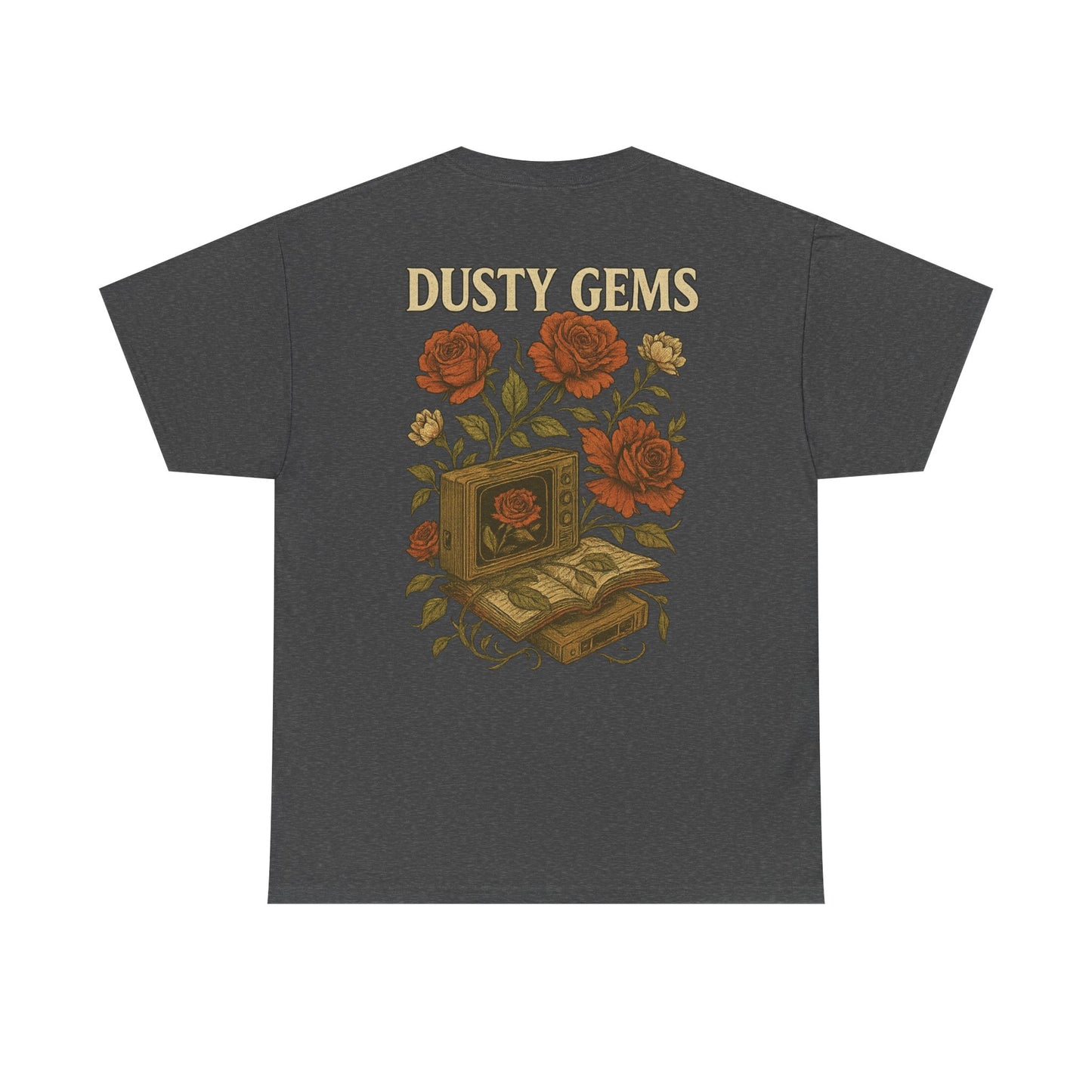Dusty Gems Floral Tee, Vintage Graphic Tee, Unisex Cotton Shirt, Gift for Book Lovers, Casual Everyday Wear