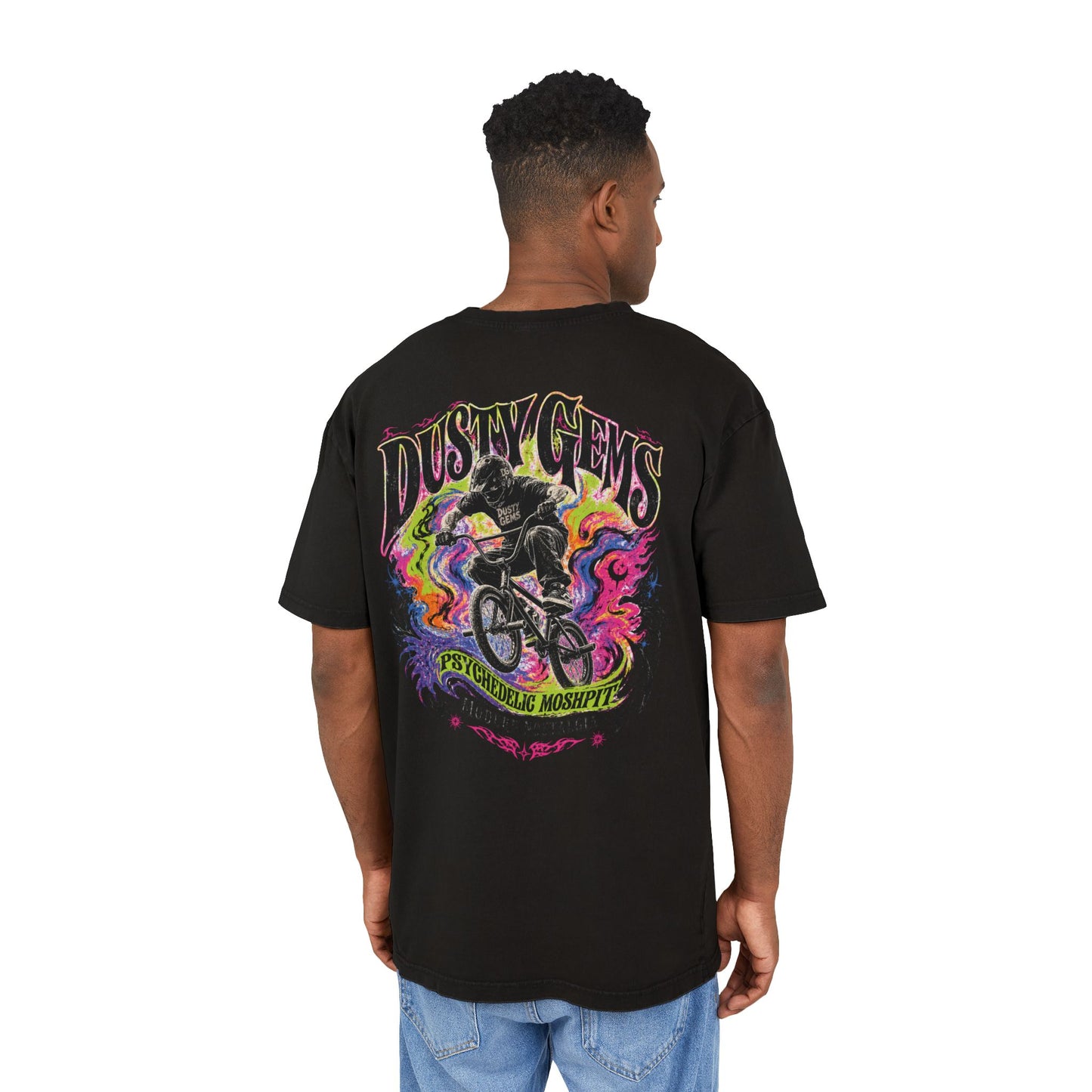 Graphic Tee - Dusty Gems BMX Acid Wash Oversized T-Shirt