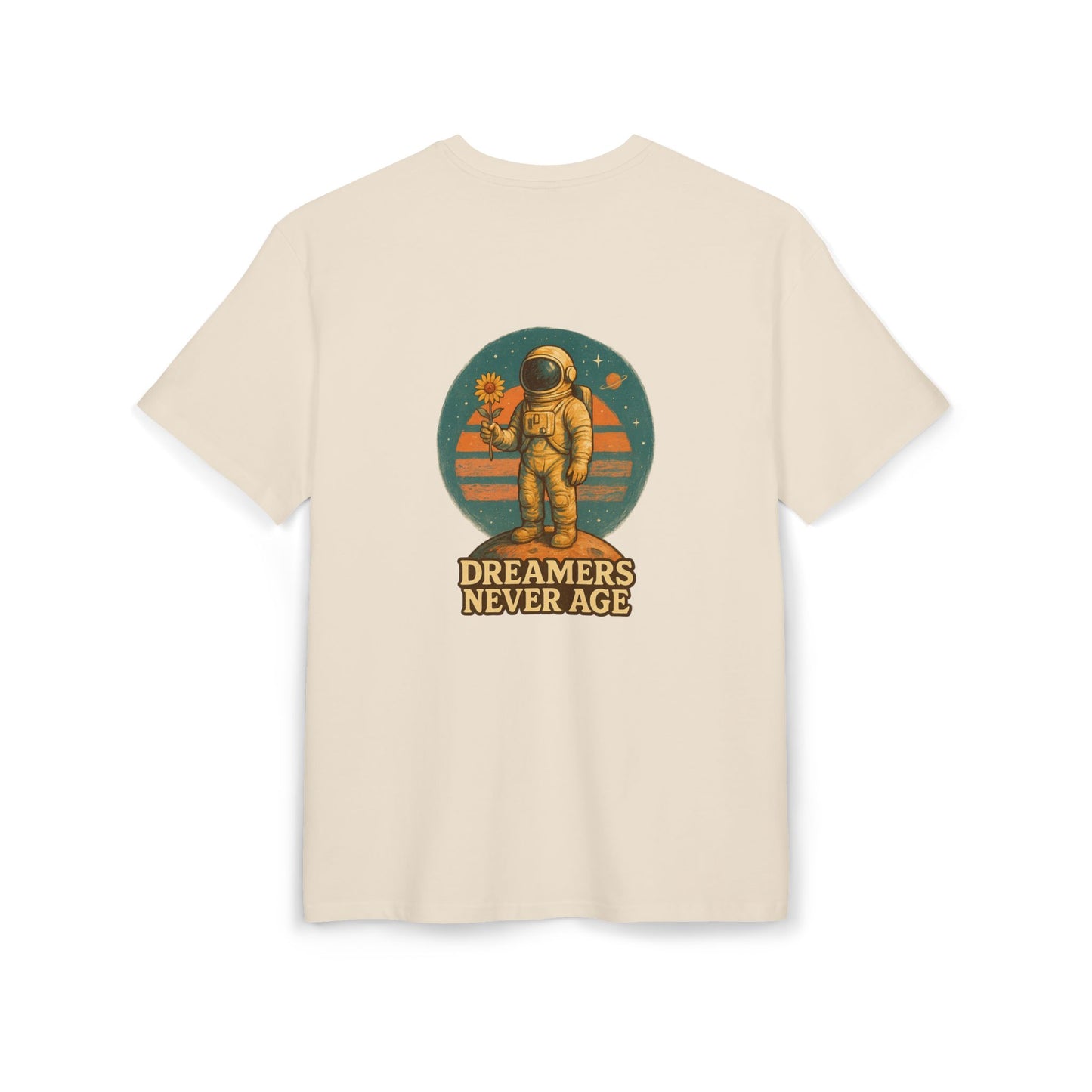 Space Dreamer Oversized Tee — Retro Adventure Graphic Unisex T‑Shirt