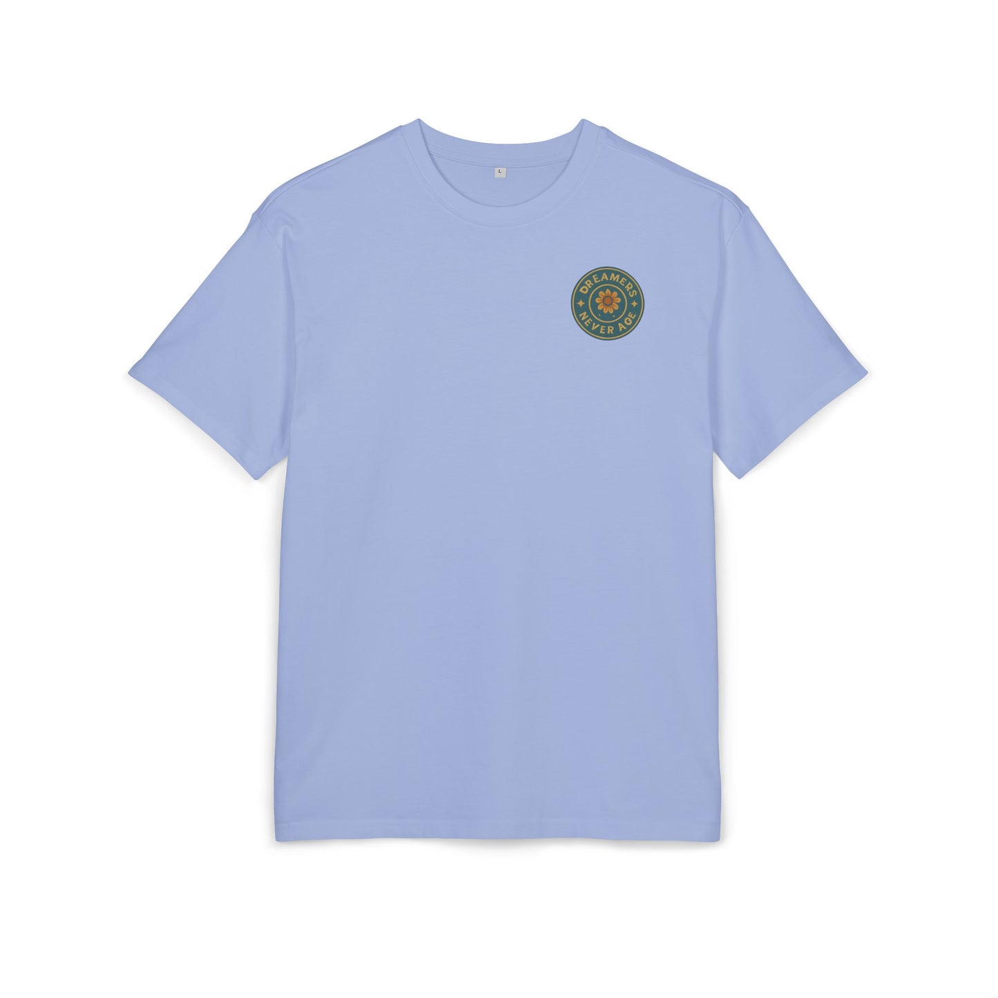 Dreamers Never Age Unisex Oversized Tee, Astronaut T-Shirt, Retro Space Shirt, Cool Graphic Top, Unique Gift for Space Lovers