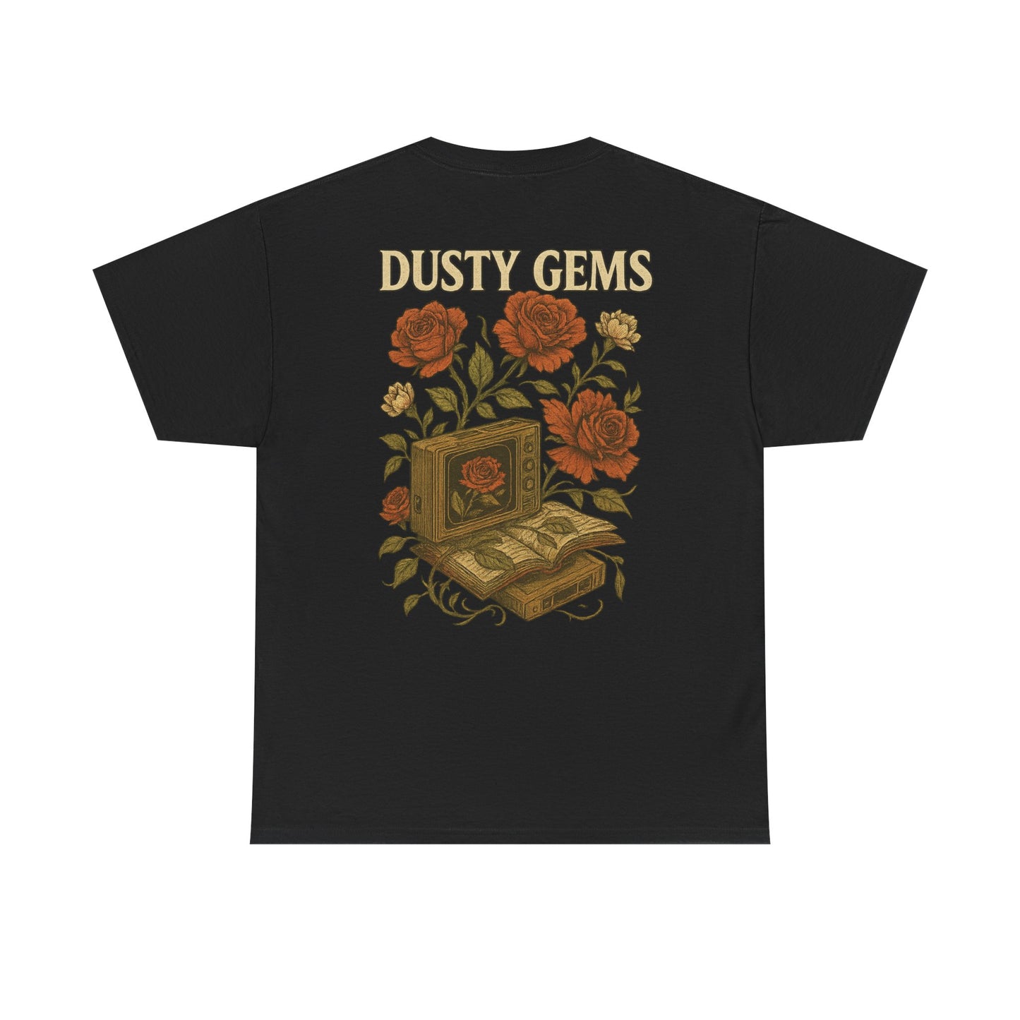 Dusty Gems Floral Tee, Vintage Graphic Tee, Unisex Cotton Shirt, Gift for Book Lovers, Casual Everyday Wear