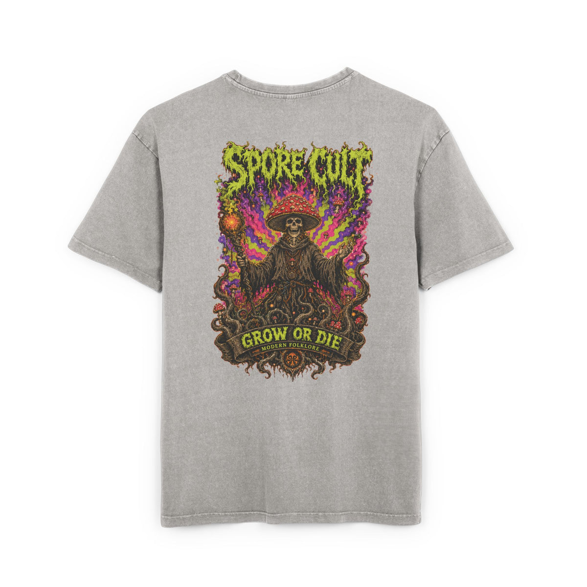Spore Cult „Grow or Die“ Acid Wash Tee