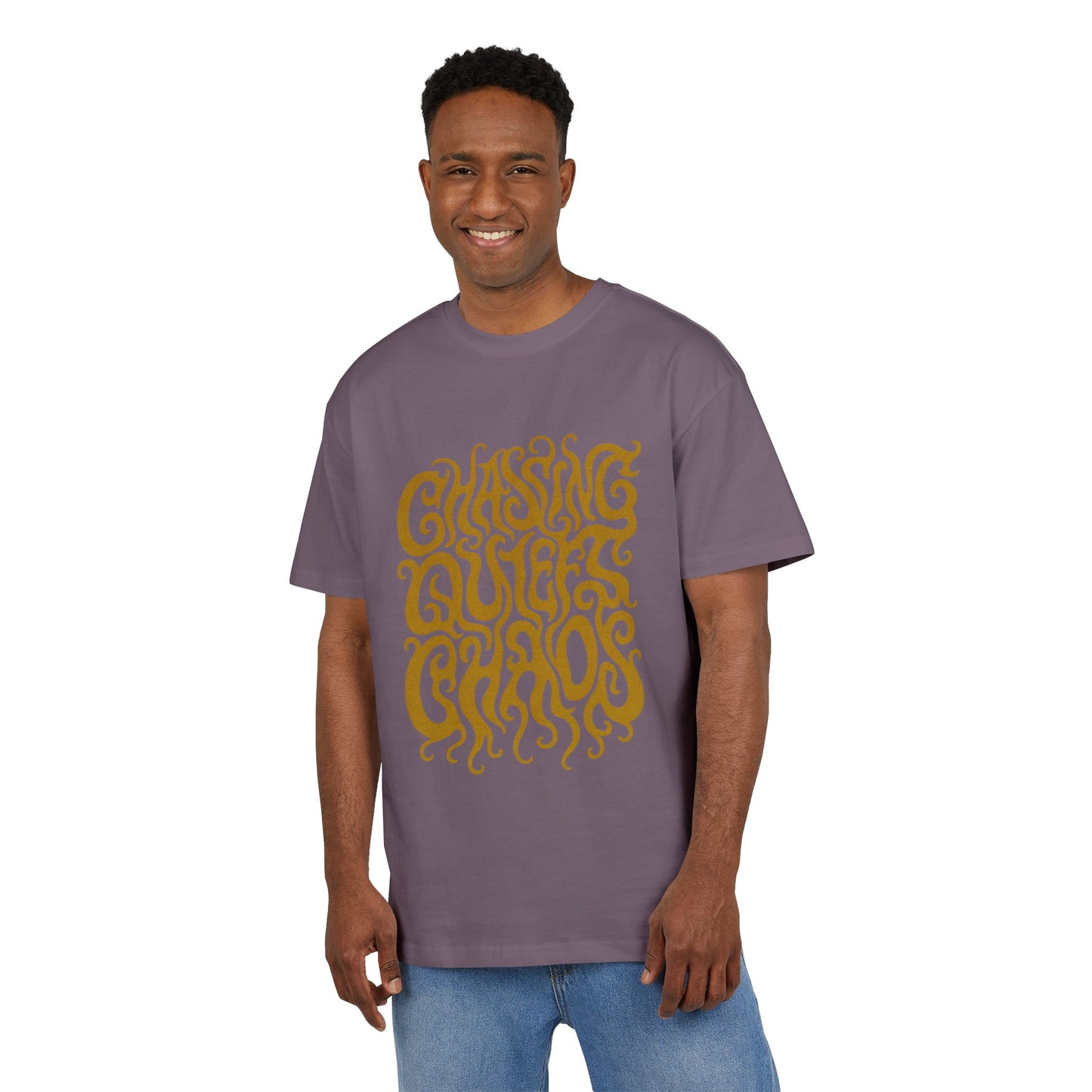 Chasing Quiet Chaos Unisex Oversize Tee, Relaxed Fit Graphic T-Shirt, Casual Streetwear, Gift for Peace Seekers, Summer Essentials