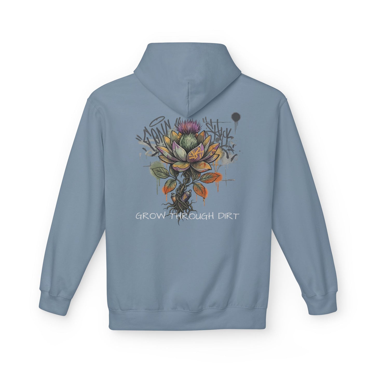 Grow Through Dirt Hoodie — Floral Succulent Graphic Hoodie
