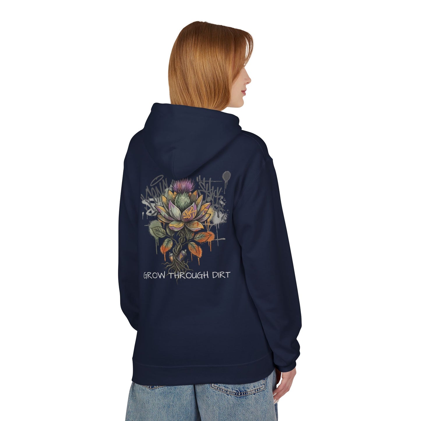 Grow Through Dirt Hoodie — Floral Succulent Graphic Hoodie
