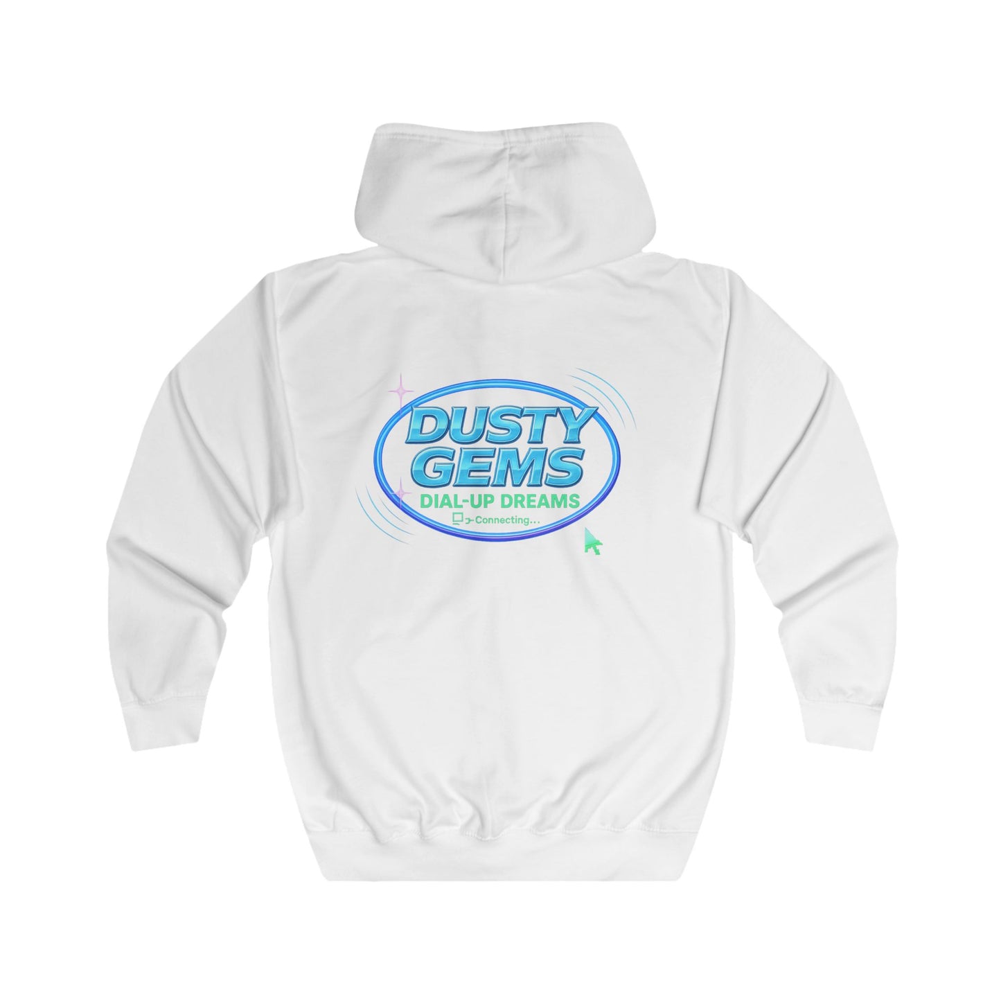 DustyGems MSN Club Zip Hoodie — Y2K Dial-Up Nostalgia