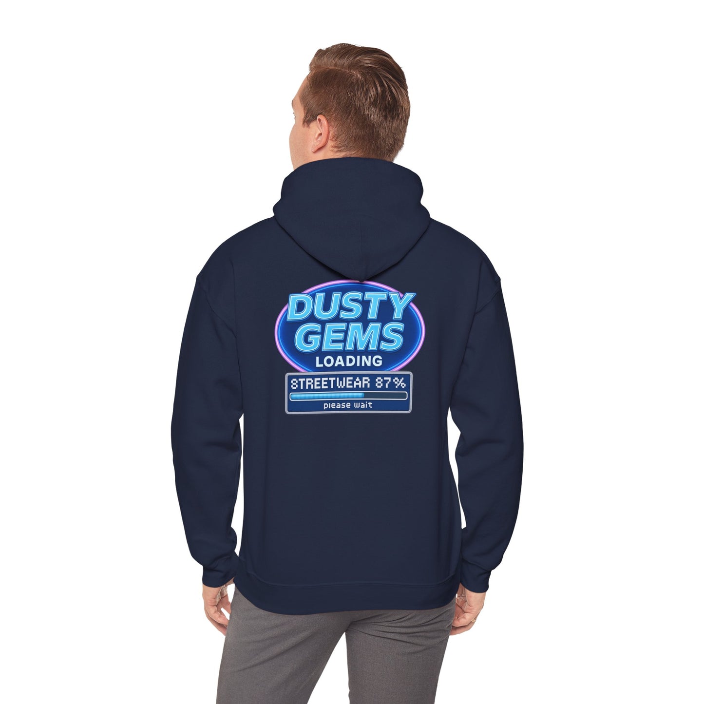 Dusty Gems Loading Hoodie — Retro Gaming Streetwear Sweatshirt